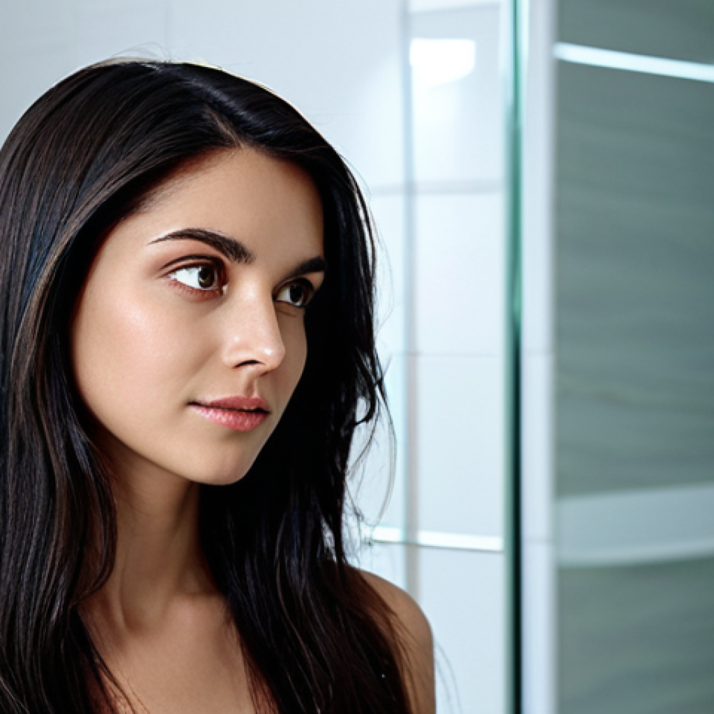 실리콘 프리 샴푸의 장단점 - The Deceptive Shine**

A close-up portrait of a woman (mid-20s to mid-30s, European features) with l...